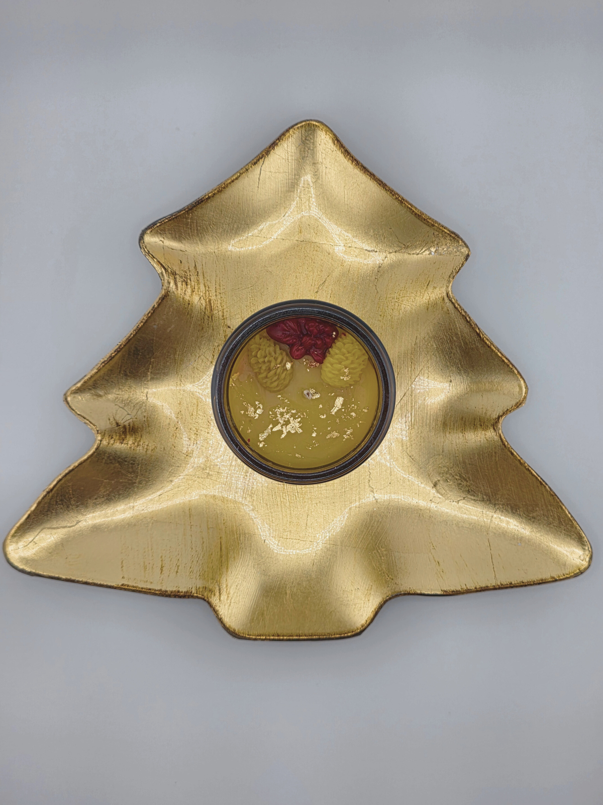 Świeca z wosku pszczelego w słoiku-ZŁOTA ZIMA