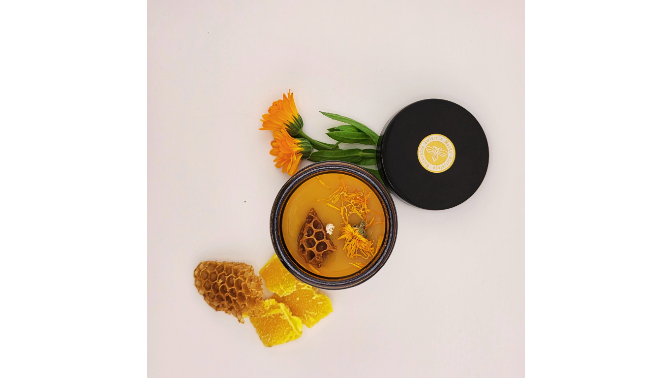 Świeca z wosku pszczelego w słoiku-PSZCZELI UROK