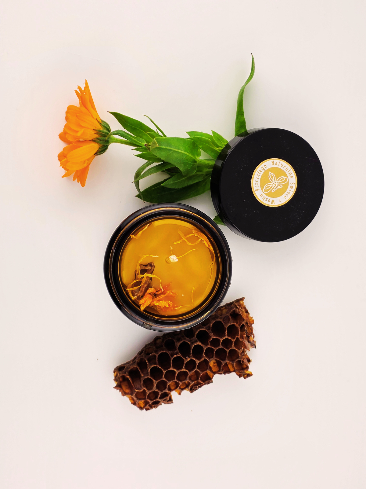 Świeca z wosku pszczelego w słoiku-PSZCZELI UROK