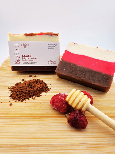 Mydło Naturalne Kakaowe z Miodem Malinowym