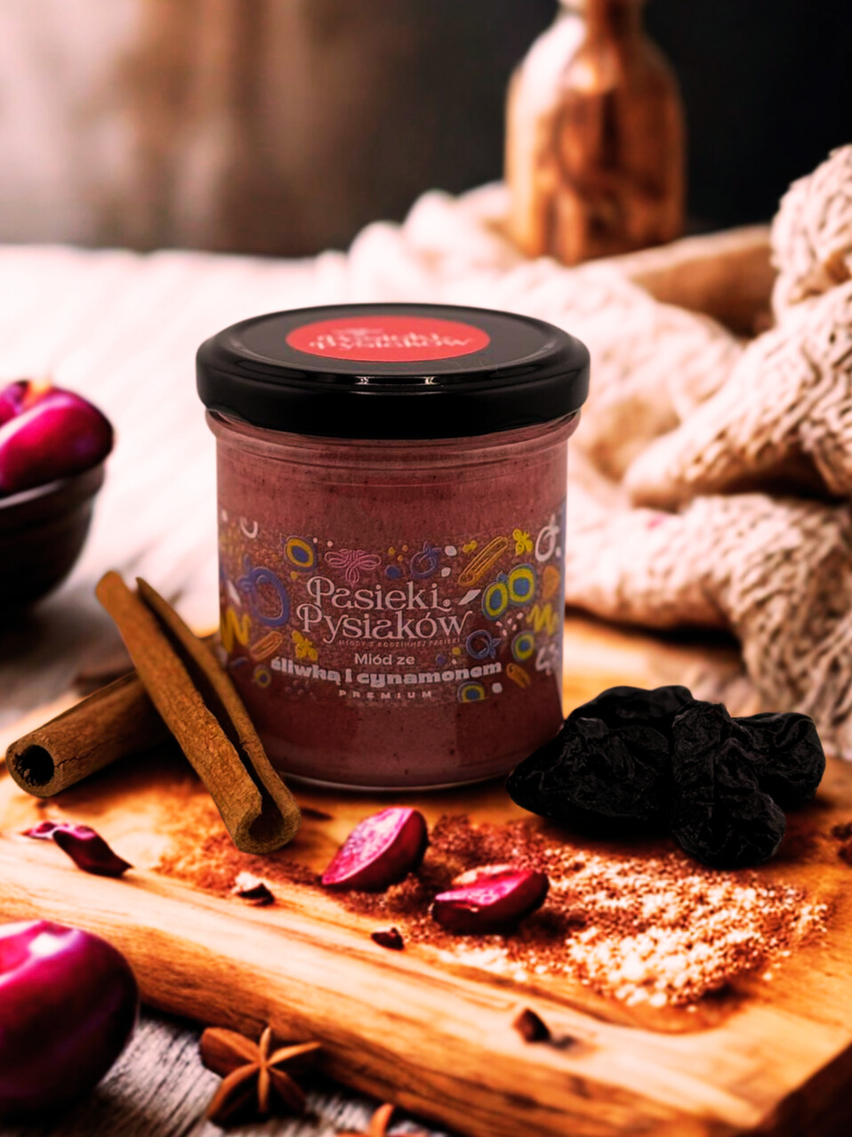 Miód ze Śliwką i Cynamonem 200g