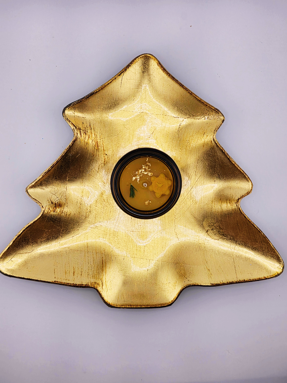 Świeca z wosku pszczelego w słoiku-ZŁOTA ZIMA