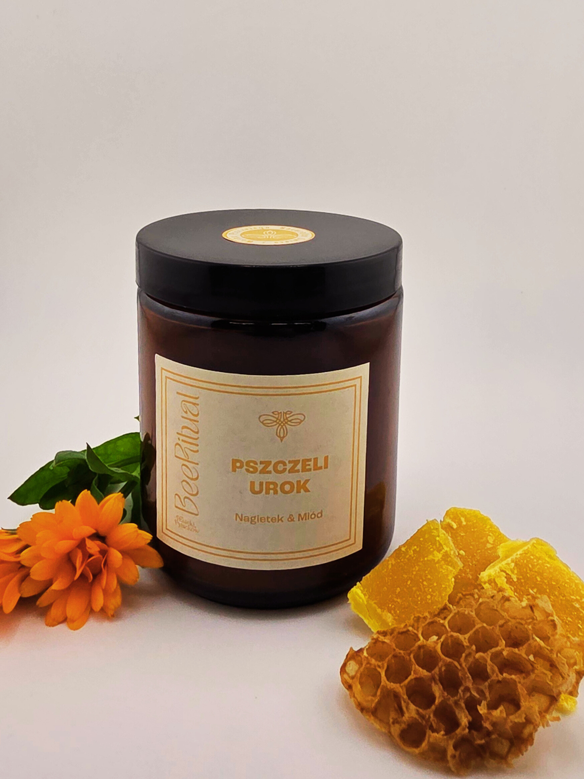 Świeca z wosku pszczelego w słoiku-PSZCZELI UROK
