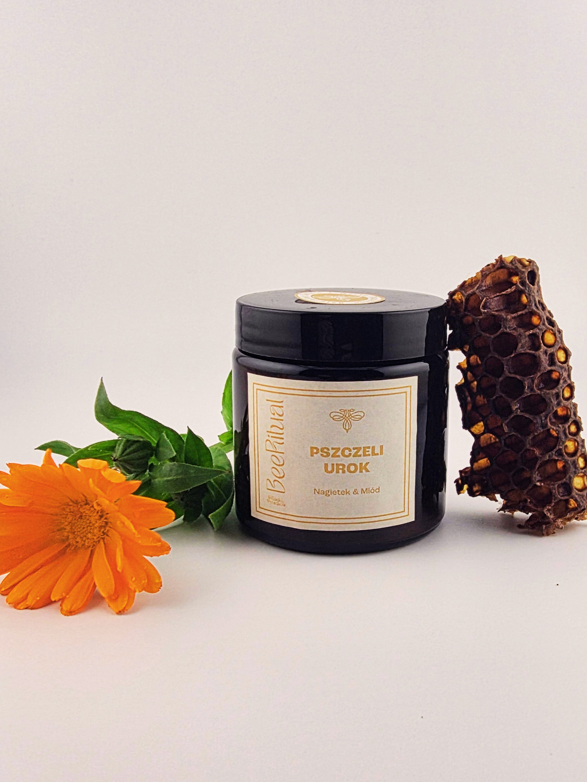 Świeca z wosku pszczelego w słoiku-PSZCZELI UROK