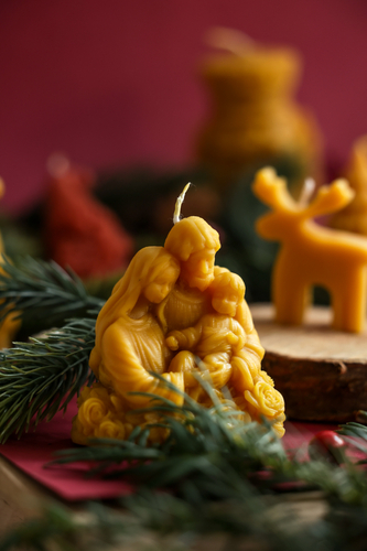 Świeca z wosku pszczelego-Szopka Betlejemska.