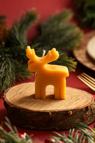 Świeca z wosku pszczelego-Renifer.