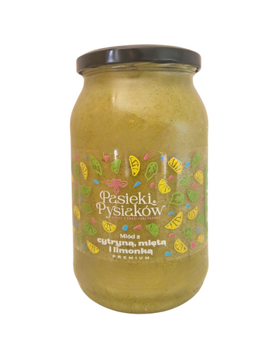 Miód z cytryną, miętą i limonką 1200g 